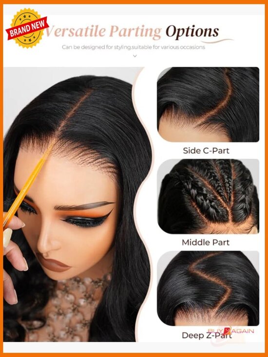 Glueless Real Human Hair Straight Wig 6x5 HD Lace Front Pre Plucked Pre Cut main image 5
